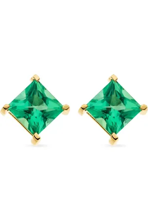 VEYNOU Aretes Klara en oro amarillo de 14kt con esmeralda
