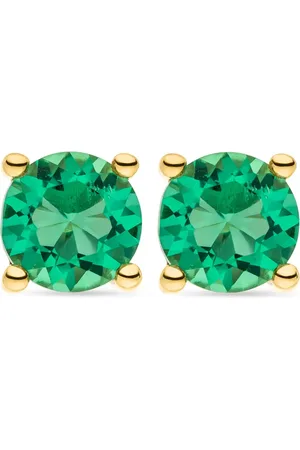 VEYNOU Aretes Ella en oro amarillo de 14kt con esmeralda