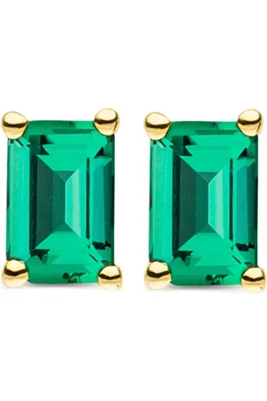 VEYNOU Aretes Eden en oro amarillo de 14kt con esmeralda