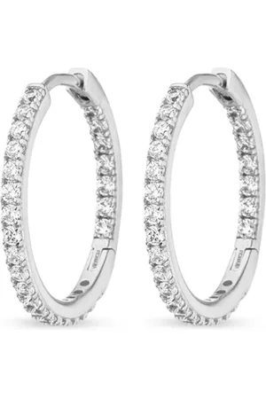 VEYNOU Arracadas Cleo pequeñas en oro blanco de 14kt con diamantes