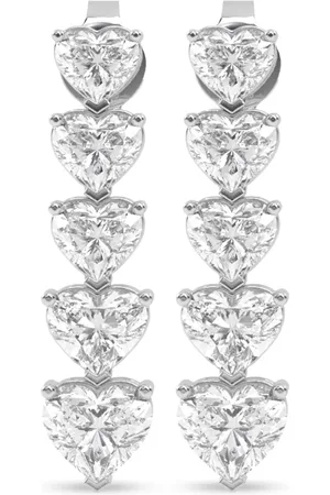 VEYNOU Aretes Cara en oro blanco de 14kt con diamantes