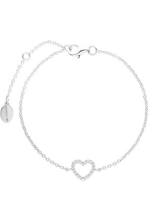 VEYNOU Pulsera Heart en oro blanco de 14kt con diamantes