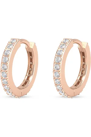 VEYNOU Aretes huggie en oro reciclado de 14kt con diamantes