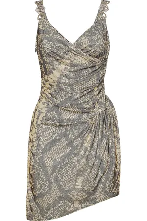 Philipp Plein Vestido corto con diseño drapeado y detalles de strass