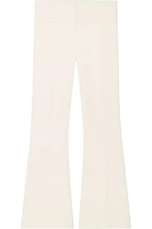 Courrèges Pantalones de crepé acampanados con tiro bajo