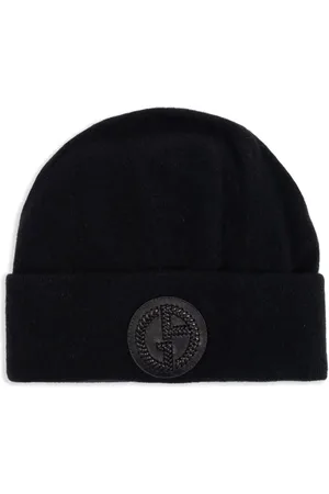 Giorgio Armani Gorro tejido de cachemira con parche del logo