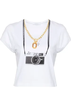 Paco rabanne Playera con cámara estampada