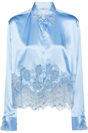 ERMANNO SCERVINO Camisa satinada con paneles de encaje