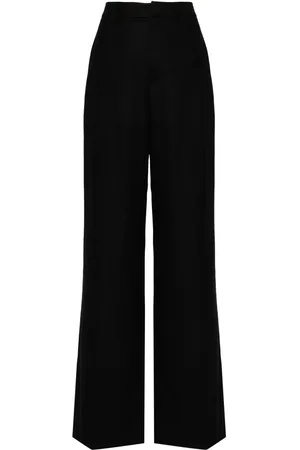 Brunello Cucinelli Pantalones anchos con detalle de cadena Monili