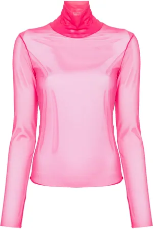 Patrizia Pepe Playera de malla con cuello vuelto