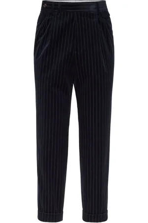 Brunello Cucinelli Pantalones tapered con rayas estampadas