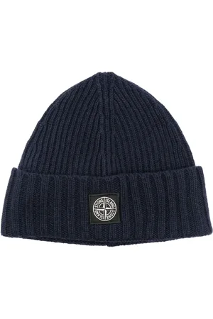 Stone Island Boina de canalé con parche Compass