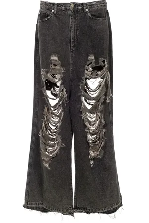 Natasha Zinko Jeans anchos con detalles rasgados