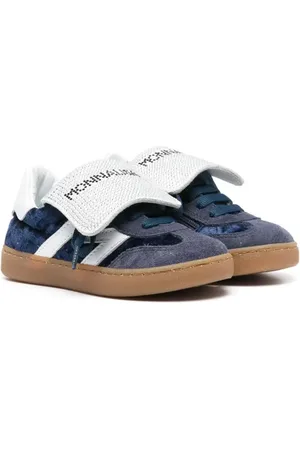 MONNALISA Tenis de gamuza con logo de cristal