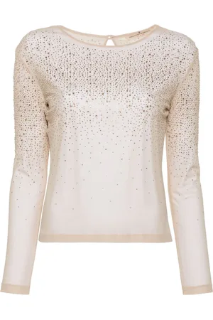 ERMANNO SCERVINO Playera de malla con detalles de cristal