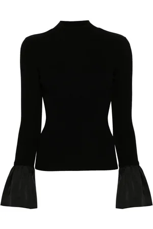 Twin-Set Top tejido de canalé con cuello vuelto