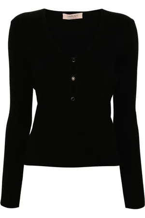 Twin-Set Top de canalé con detalles de cristal