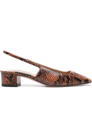 Aquazzura Zapatillas con efecto de piel de serpiente y tacón de 45mm