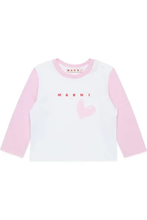 Marni Playera manga larga con corazones estampados