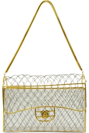CHANEL Bolsa de hombro transparente con logo CC 1990-2000