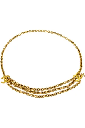 CHANEL Cinturón de cadena con logo CC 1990-2000