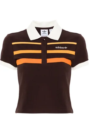 adidas Playera tipo polo con logo bordado años 80