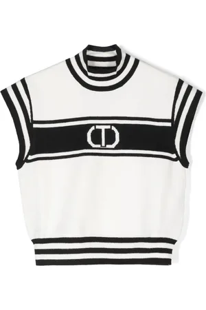 Twin-Set Top sin mangas con logo en intarsia