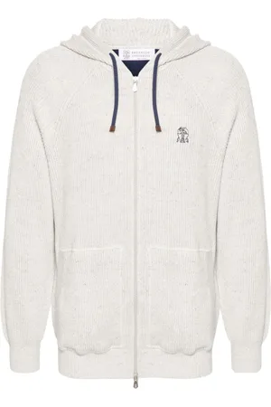 Brunello Cucinelli Hoodie tejida con cierre