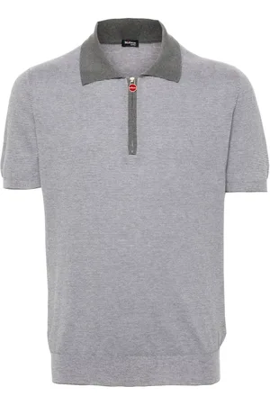 Kiton Playera tipo polo con rayas estampadas