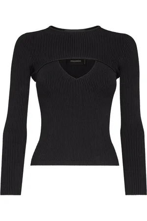Dsquared2 Top tejido de canalé con abertura