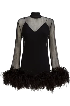 ‎Taller Marmo‎ Vestido Gina Spirito con ribete de plumas