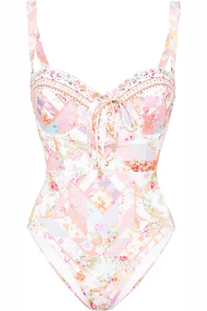 Camilla Traje de baño con agujetas y estampado floral