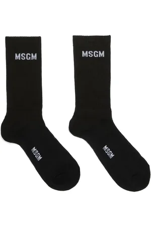 Msgm Calcetines tejidos con logo en intarsia
