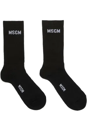 Msgm Calcetines tejidos con logo en intarsia