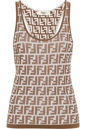 Fendi Top tejido con logo FF en jacquard
