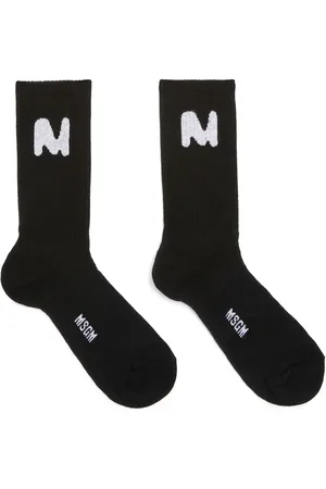 Msgm Calcetines tejidos con logo en intarsia
