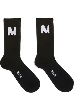 Msgm Calcetines tejidos con logo en intarsia