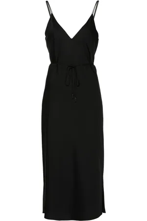 Calvin Klein Vestido satinado con placa del logo