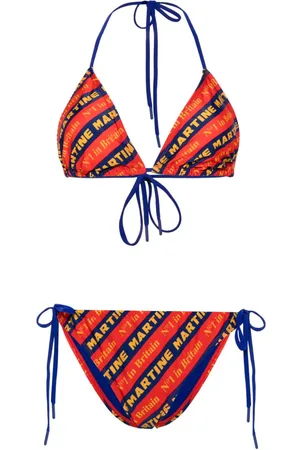 MARTINE ROSE Bikini con estampado de rayas
