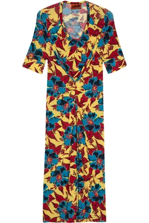 Colville Vestido midi con diseño fruncido y estampado floral