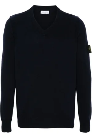 Stone Island Suéter con cuello en V y distintivo Compass