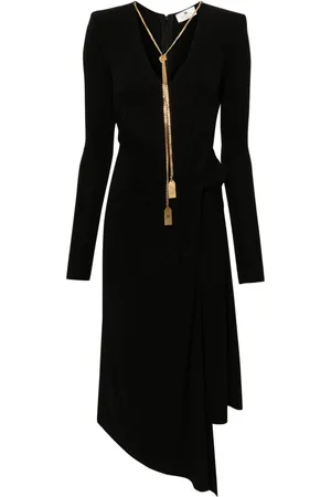 Elisabetta Franchi Vestido midi con detalle de collar