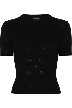 Balenciaga Playera de tejido calado BB