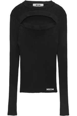 Msgm Suéter tejido de canalé con aberturas