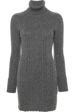 BLUMARINE Vestido en tejido de ochos con cuello vuelto
