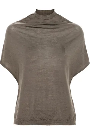 Rick Owens Top con cuello desbocado