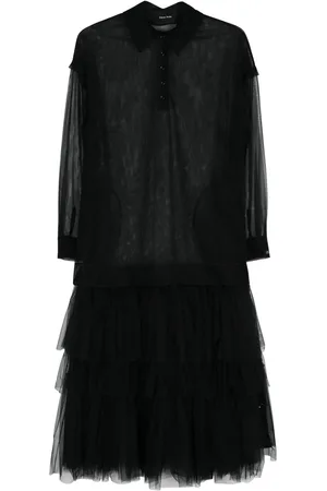 Simone Rocha Vestido acampanado con malla de tul