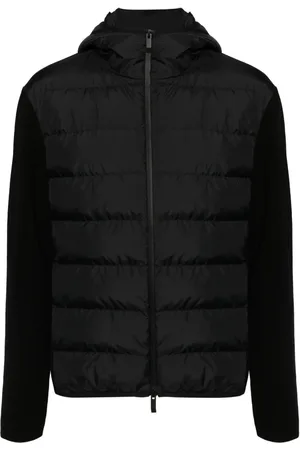 Moncler Chamarra tejida con capucha y paneles capitonados