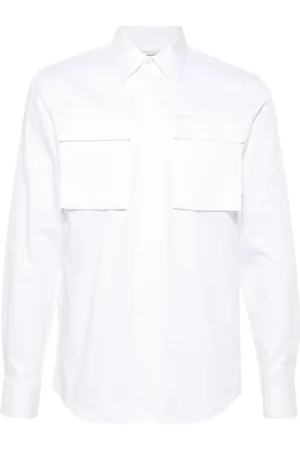 Alexander McQueen Camisa con bolsillos y solapa