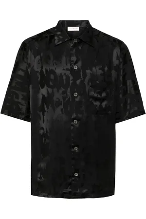 Alexander McQueen Camisa con motivo de grafiti en jacquard
